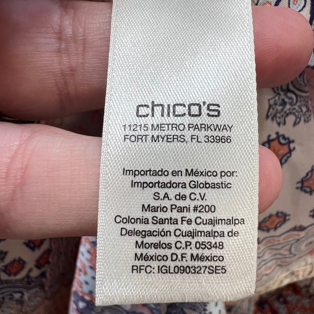 Chico's Size 2 Paisley Patchwork Button Down Shir… - image 5